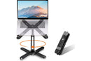 360 Degree Rotating Aluminum Laptop Stand Adjustable Desktop Holder for Notebook - Black