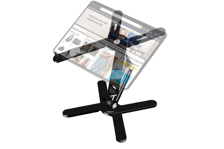 360 Degree Rotating Aluminum Laptop Stand Adjustable Desktop Holder for Notebook - Black