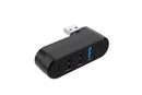 4 Port USB Hub Rotatable 180 Degrees USB Splitter with Type-C for Laptop - Black