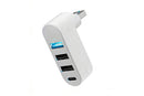 4 Port USB Hub Rotatable 180 Degrees USB Splitter with Type-C for Laptop - White