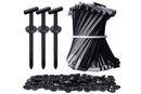 200Pcs Nylon Universal Cable Tie Buckle Zip Tie for Car Repair Wire Bundling