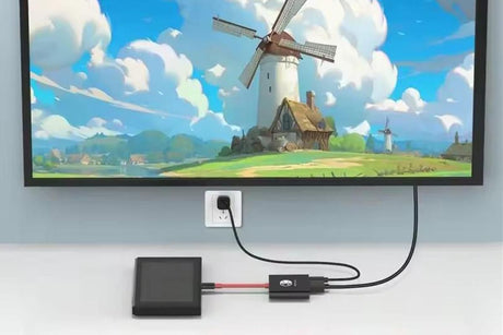3-in-1 Portable TV Dock with 4K HDMI USB 3.0 100W Travel Adapter Dock for Nintendo Switch OLED TV Docking Station -Black&Red