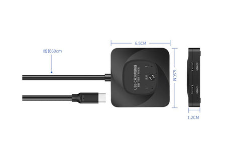 2 Computers USB-C Bidirectional Switcher Support HDR 10Gbps Data Transmission