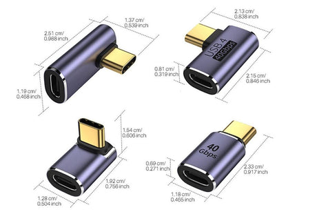 5 Pcs USB4.0 40Gbps Type C Male/Female to USB C Female Adapter Extender USB C Coupler 40Gbps Data Transfer