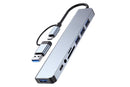 Multifunction Splitter Docking Hub 8 In 1 USB-C And USB-3.0 HUB Multiport Adapter for Laptop Tablet Devices