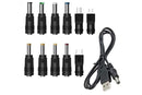 USB to DC 5V Charging Cable Power Cord 5.5x2.1mm with 11 Interchangeable Connectors