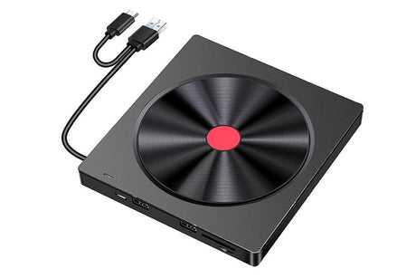 5 in 2 Computer External CD DVD Drive USB 3.0 Portable Optical Drive Burner for Windows Mac Linux