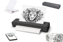 Portable Printer Wireless Bluetooth A4 Thermal Mobile Printer with 100Pcs Thermal Paper Inkless Printer Compatible with iOS Android for Office Car Home -Black
