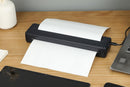 Portable Printer Wireless Bluetooth A4 Thermal Mobile Printer with 100Pcs Thermal Paper Inkless Printer Compatible with iOS Android for Office Car Home -Black