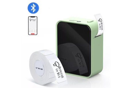 Bluetooth Label Maker Machine Wireless Thermal Label Printer Sticker Printer -Green