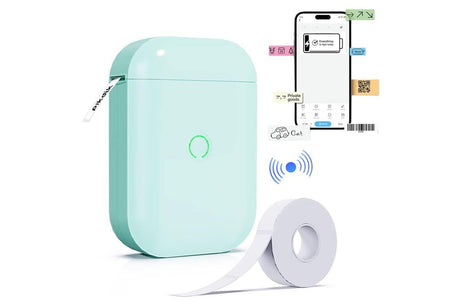Wireless Bluetooth Label Maker Machine with Label Tape Mini Sticker Maker-Green