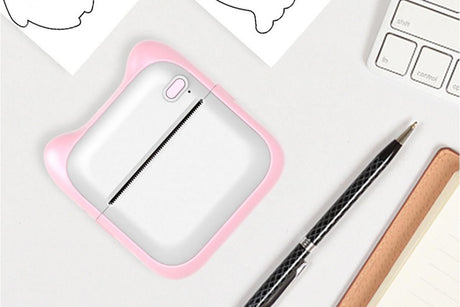 Mini Pocket Wireless Small Thermal Pocket Sticker Printer Bluetooth Inkless Printer Portable Mobile Phone Picture Receipt Printer -Pink