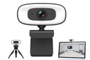 4K Webcam with Ring Light Built in Microphone and Tripod for Video Conferencing