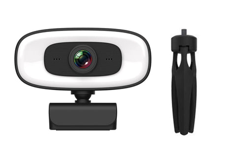 4K Webcam with Ring Light Built in Microphone and Tripod for Video Conferencing