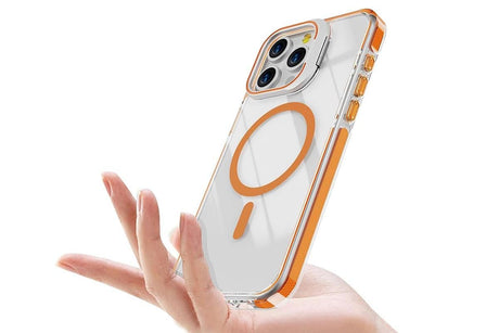 For iPhone 16 Series Phone Case with Stand Full Body Case -Orange /iPhone 16