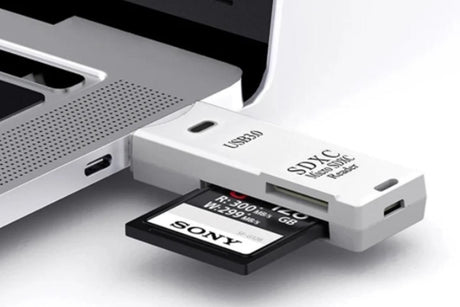 2 In 1 USB 3.0 Card Memory Reader High Speed SD SDHC SDXC Micro Writer Adapter - White