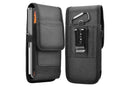 2Pcs Universal Black Oxford Cloth Phone Waist Pouch with Belt Clip and Card Holder Compatible with Most Smartphones - XL