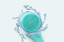 Electric Body Brush for Back with 5 Interchangeable Heads Long Handle for Spa Shower - Green