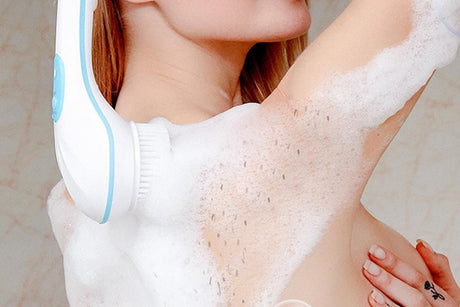 Rechargeable Body Brush Kit with Long Handle -Blue