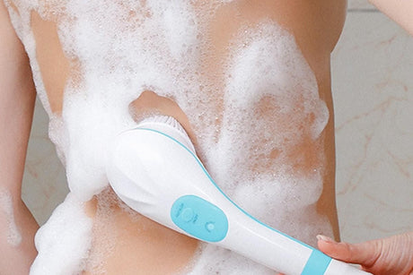 Rechargeable Body Brush Kit with Long Handle -Blue