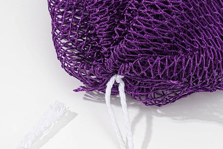 2PCS African Net Sponge Body Scrubber for Exfoliating and Bathing - Purple & Pink