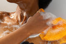 2PCS African Net Sponge Body Scrubber for Exfoliating and Bathing - Blue & Yellow
