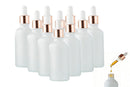 10 Pack Glass Dropper Bottles Rose Gold Caps for Essential Oils - 30ml