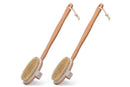 2 Pieces Long Handle Back Shower Brush with Detachable Hand Strap