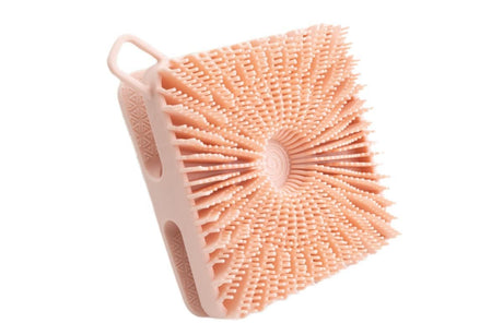 Dual Sided 2 In 1 Silicone Body Shower Scrubber Body Brush Buffer Scrubber - Pink