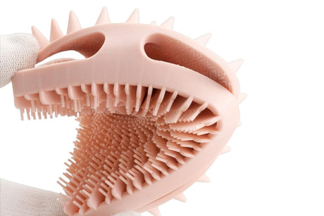 Dual Sided 2 In 1 Silicone Body Shower Scrubber Body Brush Buffer Scrubber - Pink