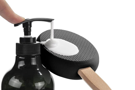 Back and Foot Lotion Applicator with 4 Replacement Pads Sunscreen Applicator Tool - Black