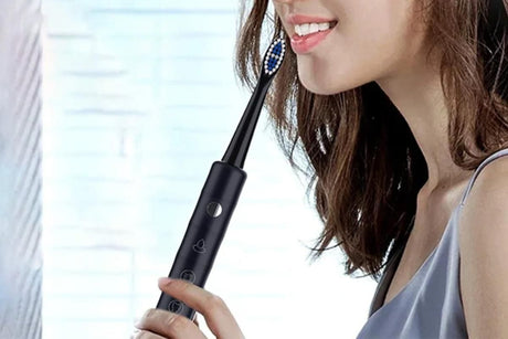 Electric Toothbrush for Adults Powerful Sonic Toothbrush 6 Modes with 4 Replacement Brush Heads - Black