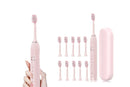 Electric Toothbrush with 10 Brush Heads and Travel Case Rechargeable Toothbrush Sets -Pink