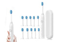 Electric Toothbrush with 10 Brush Heads and Travel Case Rechargeable Toothbrush Sets -White