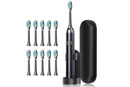 22000 VPM Electric Toothbrush for Adults with 10 Brush Heads and 6 Modes Toothbrush Sets - Black