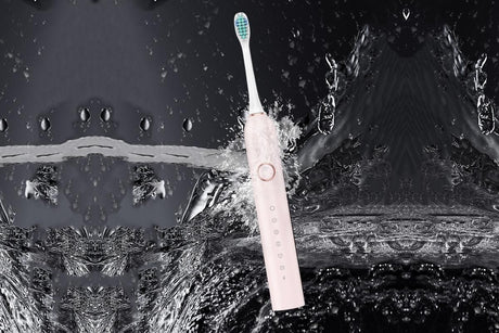 22000 VPM Electric Toothbrush for Adults with 10 Brush Heads and 6 Modes Toothbrush Sets - Pink