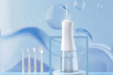 Cordless Rechargeable Portable Water Flosser for Teeth Gums Braces Care and Travel with 8 Flossing Tips