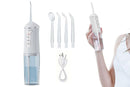 Cordless Portable Electric Water Flosser Teeth Cleaner Floss Irrigator With 4 Jet Tips - White