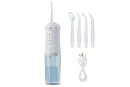 Cordless Portable Electric Water Flosser Teeth Cleaner Floss Irrigator With 4 Jet Tips - White