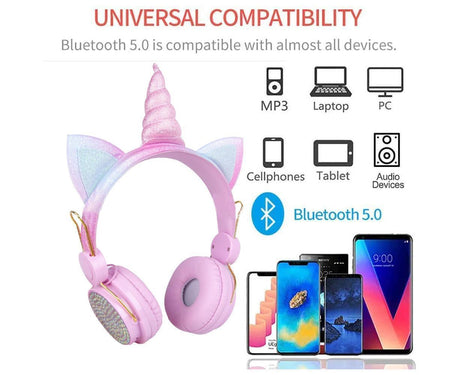 Wireless Headphones - Adjustable Headband - Bluetooth Over On-Ear Headset