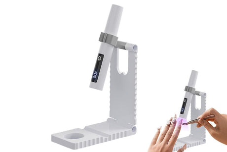Portable Touch Nail Lamp - Cordless Mini LED Gel Curing UV Light with Timer - White