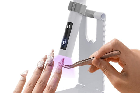 Portable Touch Nail Lamp - Cordless Mini LED Gel Curing UV Light with Timer - White