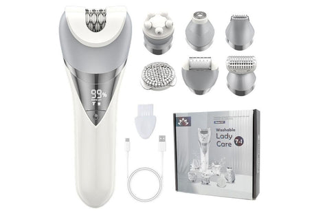 7 in 1 Epilator Hair Removal for Women Face Massage and Body Exfoliator