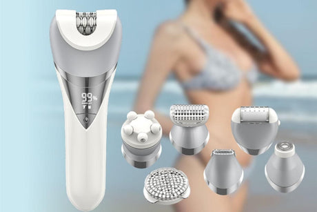 7 in 1 Epilator Hair Removal for Women Face Massage and Body Exfoliator