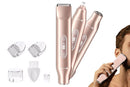 3-in-1 Electric Shaver Nose Hair Trimmer for Face Body Bikini Underarm and Legs - Gold
