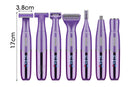 6-in-1 Women Electric Shaver Replaceable Heads for Whole Body Private Epilator Shaving Razor - Purple