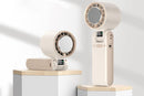 Handheld Portable Fan with Ice Cooler 100-Speed Rechargeable Handheld Fan - Beige