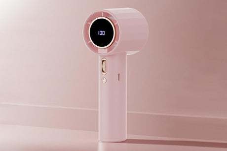 Portable Handheld Turbo Fan Windy Speed Adjustable Mini Personal Battery Operated Fan -Pink