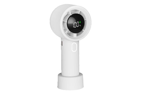 Portable Handheld Turbo Fan Windy Speed Adjustable Mini Personal Battery Operated Fan -White