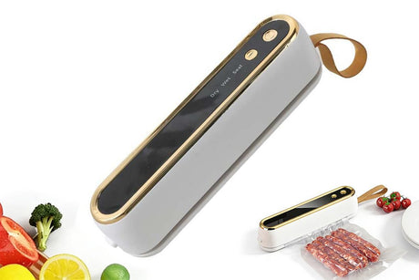 Mini Vacuum Sealer Machine Cordless Food Vacuum Sealer for Freezer Storage Meal Prep - Black
